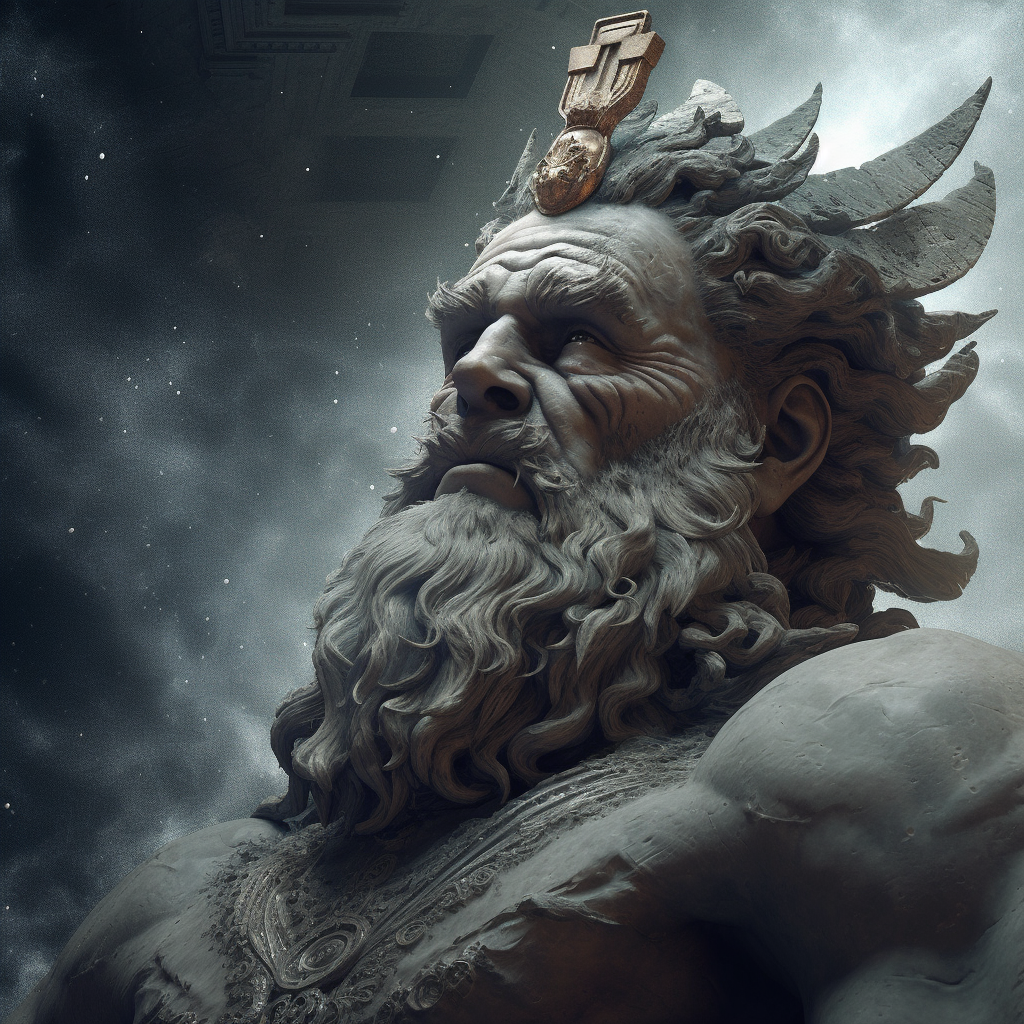 Représentation du titan grec Cronos - AI generated