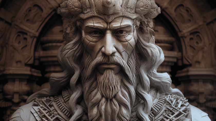 Représentation du dieu mésopotamien Enki - AI generated