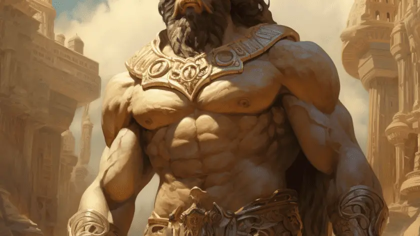 Représentation de Gilgamesh, le roi légendaire de Mésopotamie - AI generated