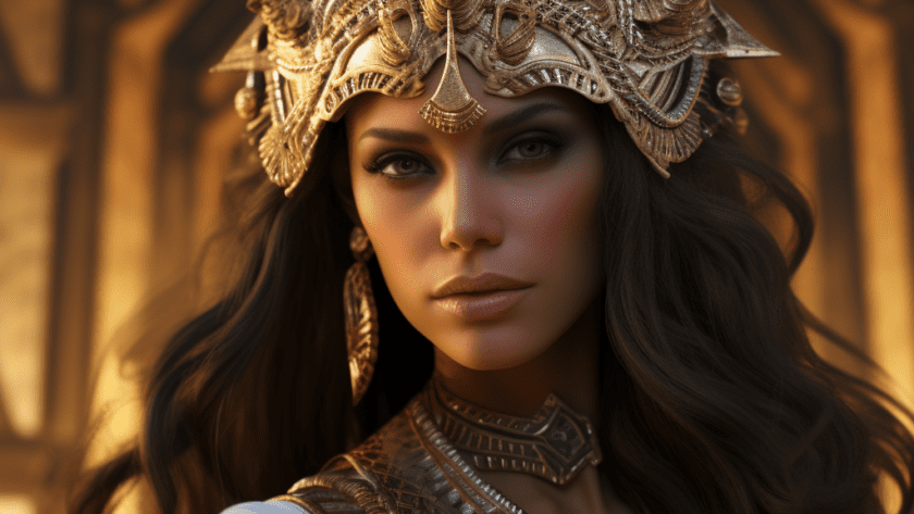 Représentation de la déesse mésopotamienne Ishtar - AI generated