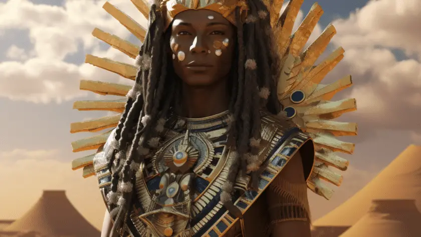 Représentation de Nefertoum, divinité de la mythologie égyptienne - AI generated