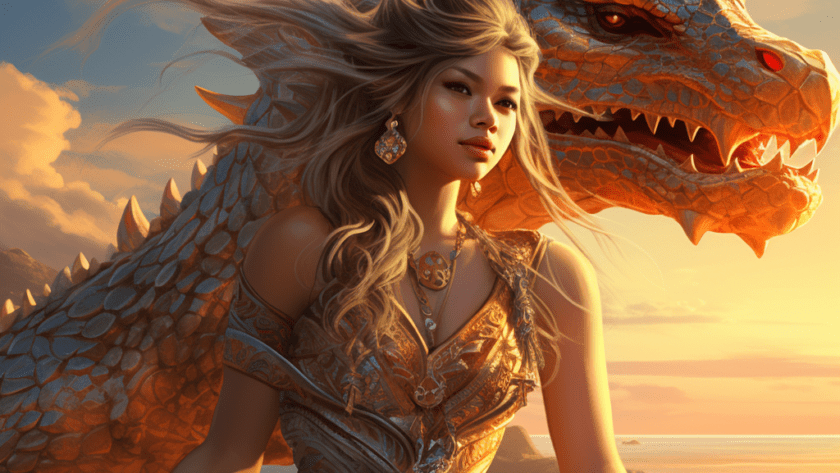 Représentation de Tiamat, divinité de la mythologie mésopotamienne - AI generated