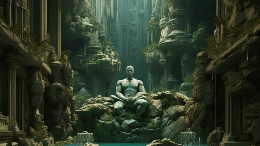 Représentation de Apsû, divinité de la mythologie mésopotamienne - AI generated
