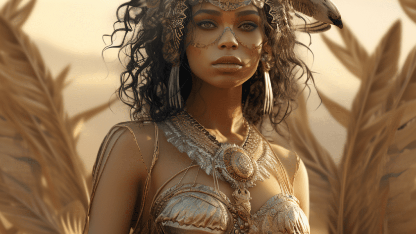 Représentation de Astarté, divinité de la mythologie égyptienne - AI generated