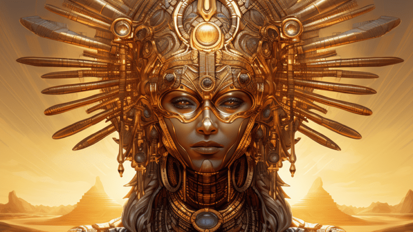 Représentation de Aton, divinité de la mythologie égyptienne - AI generated