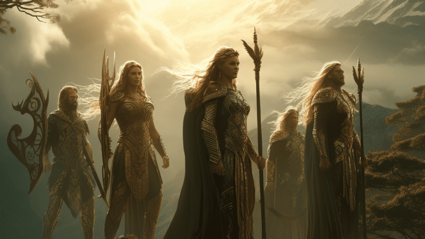 Représentation des dieux vanes, divinités de la mythologie nordique - AI generated