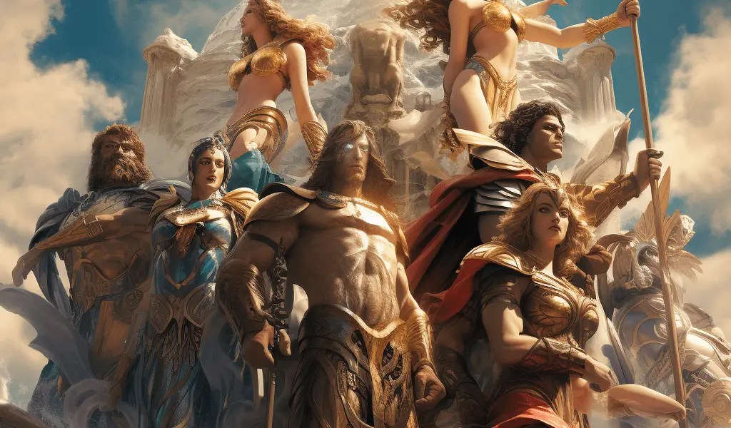 Représentation des Titans, divinités de la mythologie grecque - AI generated
