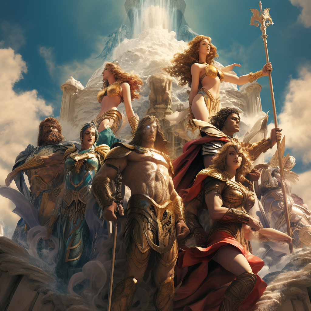 Représentation des Titans, divinités de la mythologie grecque - AI generated