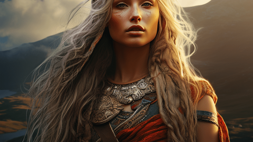 Représentation de Brigid, divinité de la mythologie celtique - AI generated