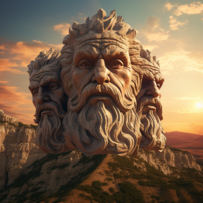 Représentation de Géryon, divinité de la mythologie grecque - AI generated