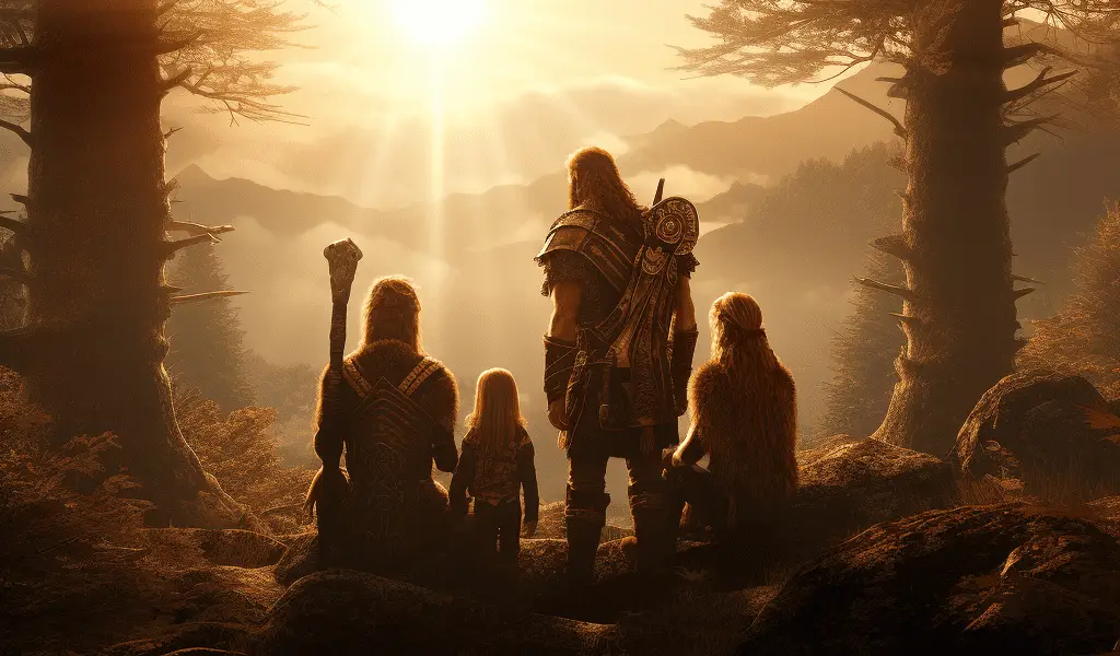 Représentation de la légende des Volsung, mythologie nordique - AI generated