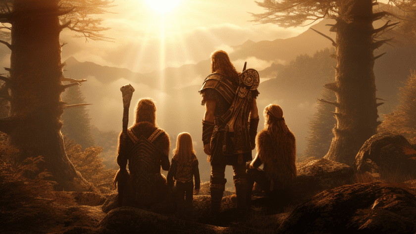 Représentation de la légende des Volsung, mythologie nordique - AI generated