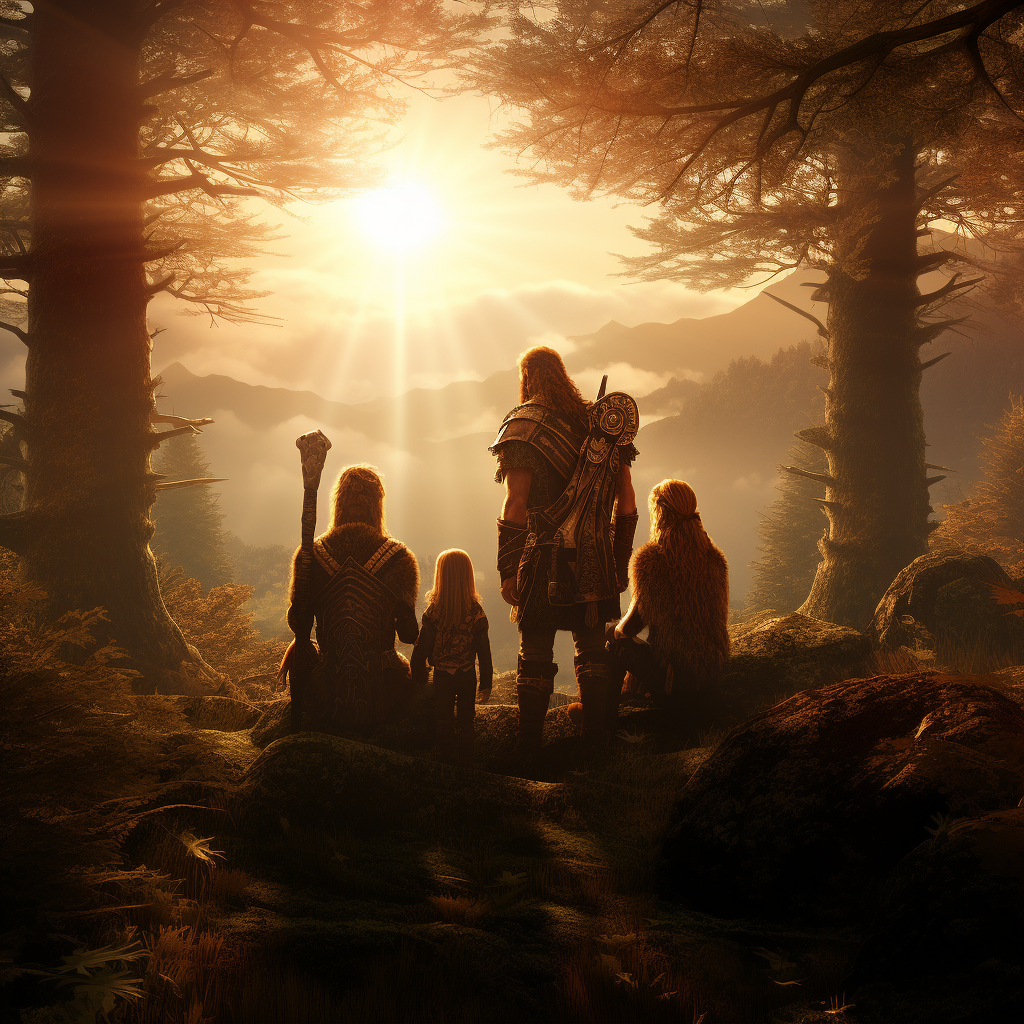 Représentation de la légende des Volsung, mythologie nordique - AI generated