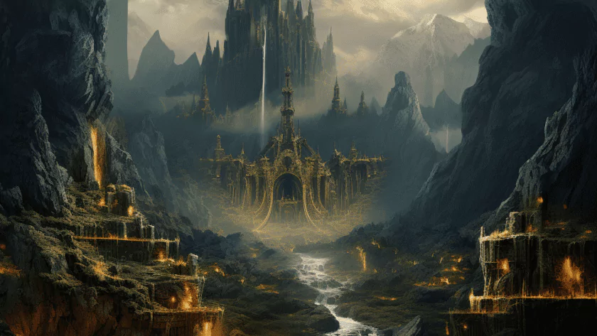 Représentation de Svartalfheim, mythologie nordique - AI generated