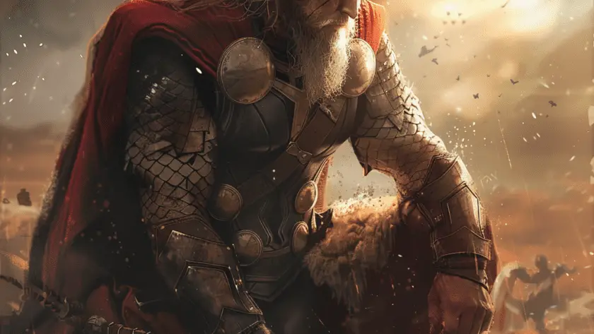 Représentation de Thor, héros de la mythologie nordique - AI generated