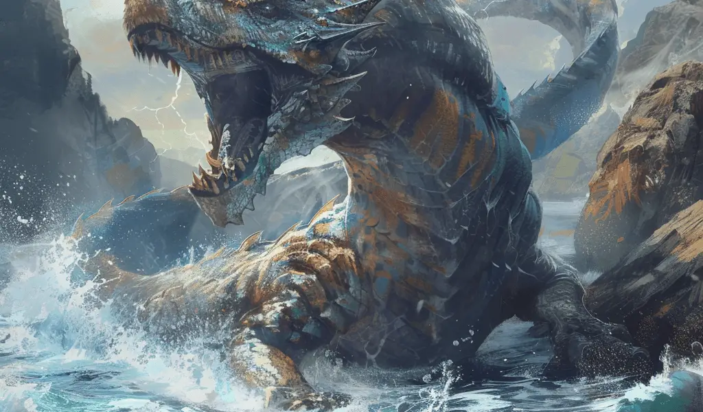 Représentation de Jörmungand, divinité de mythologie nordique - AI generated