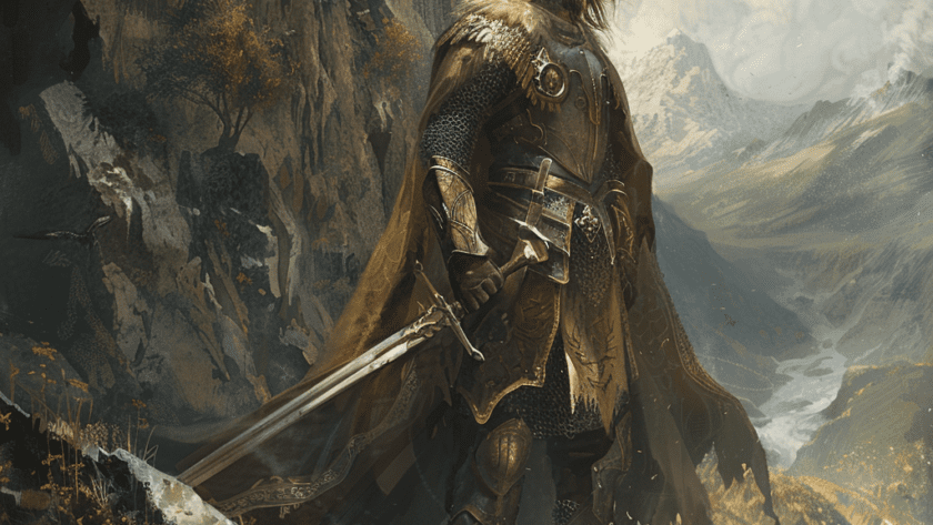 Représentation du Roi Arthur, mythologie celtique - AI generated