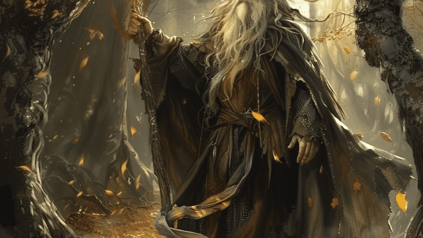 Représentation de Merlin, personnage de la mythologie celtique - AI generated