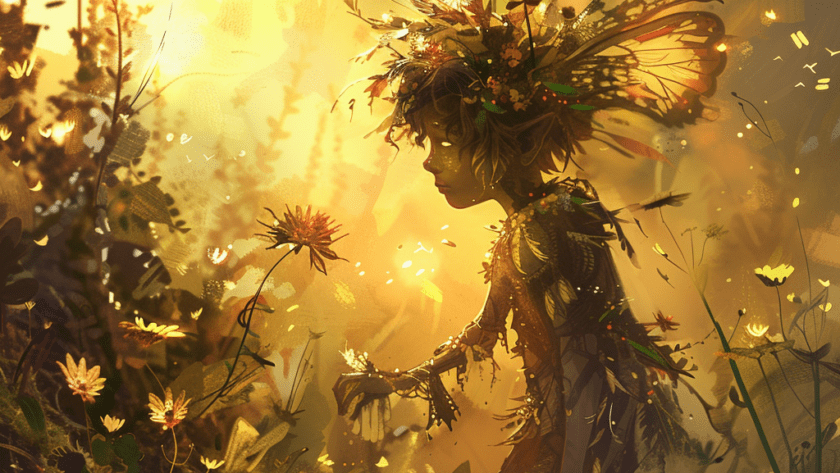 Représentation de Changelings, créatures de la mythologie celtique - AI generated