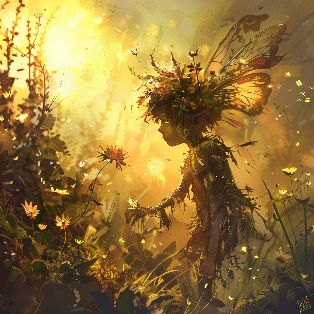 Représentation de Changelings, créatures de la mythologie celtique - AI generated