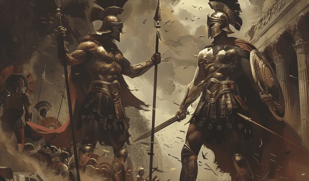 Représentation des Dioscures, héros de la mythologie grecque - AI generated