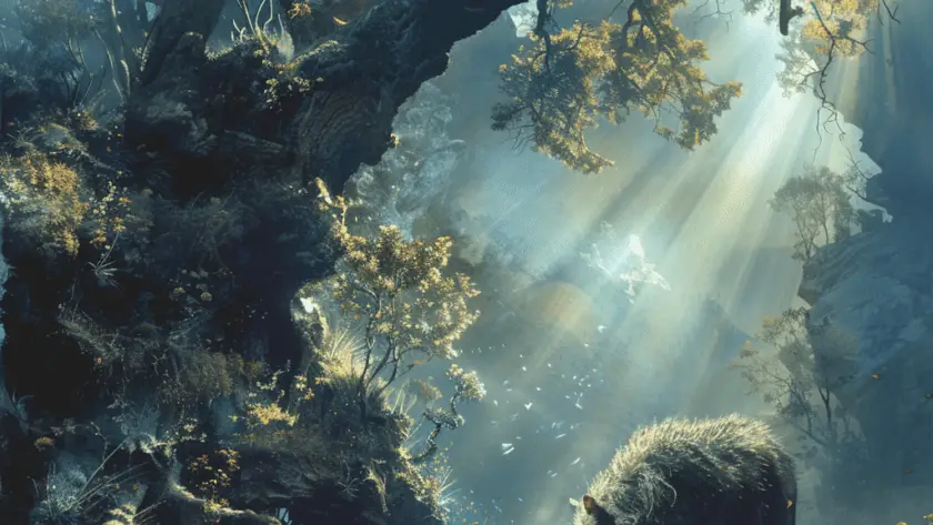 Représentation de Sæhrímnir, créature de la mythologie nordique - AI generated