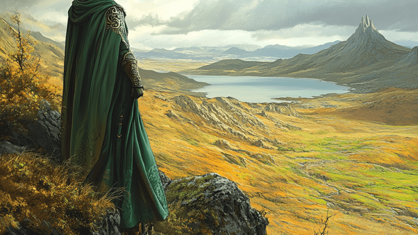 Représentation de Echtra Fergus Mac Léti, héros de la mythologie celtique - AI generated