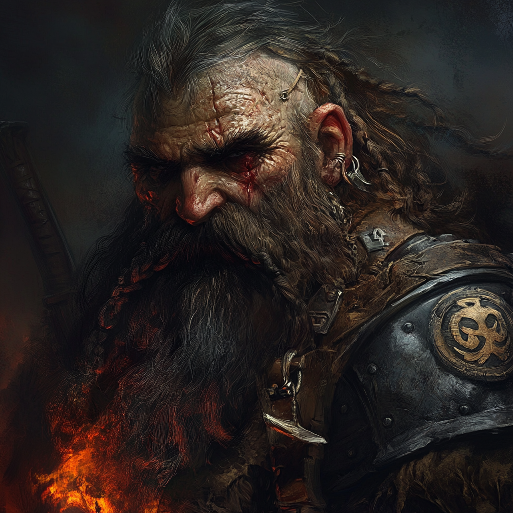 Représentation d'Eitri, divinité de la mythologie nordique - AI generated