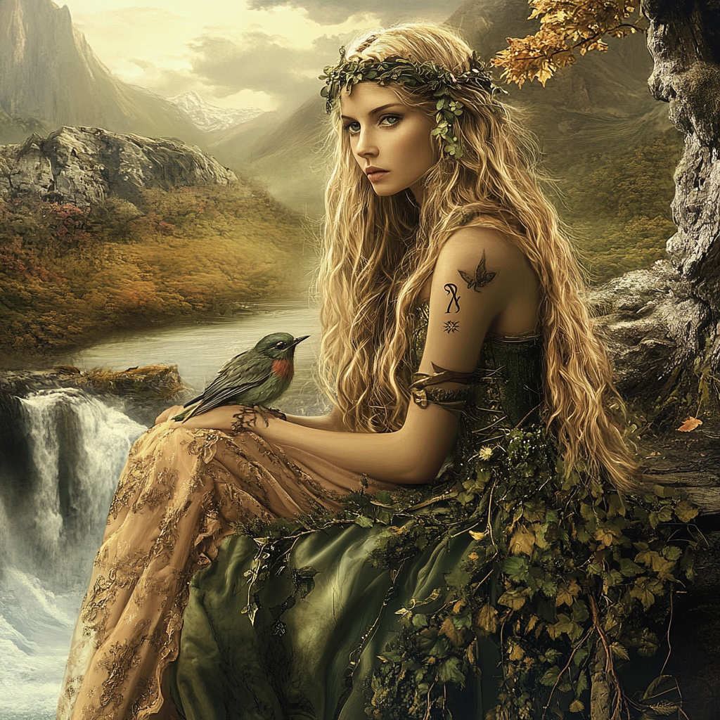 Représentation d'Epona, divinité de la mythologie celtique - AI generated