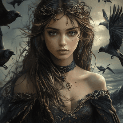 Représentation de Morgause, soeur du roi Arthur - mythologie celtique - IA generated