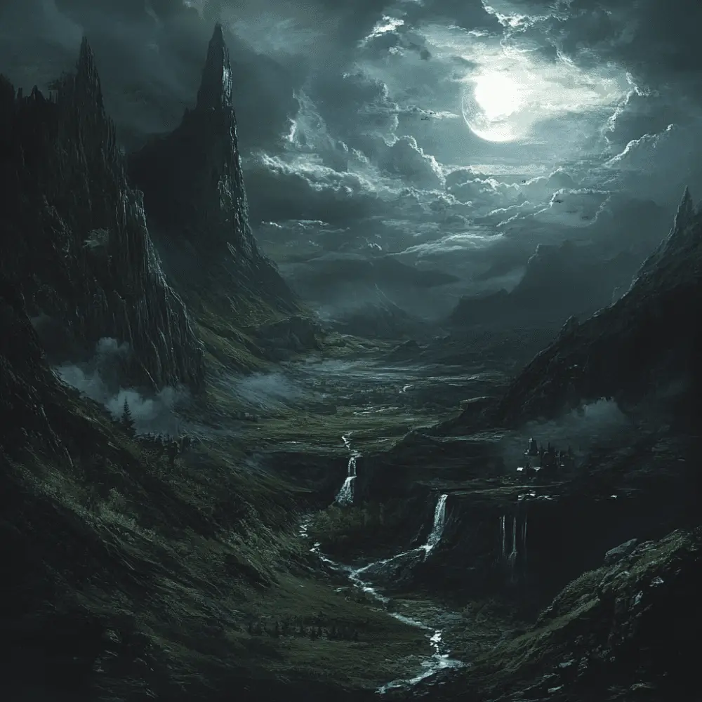 Représentation du monde mythologique nordique Nidavellir - IA generated