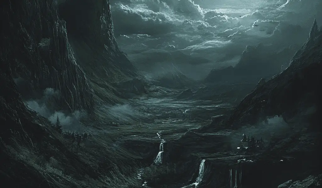 Représentation du monde mythologique nordique Nidavellir - IA generated