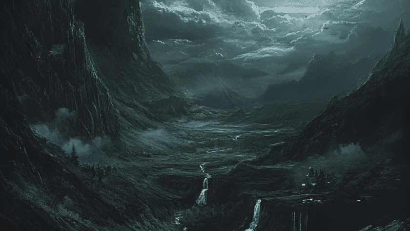 Représentation du monde mythologique nordique Nidavellir - IA generated