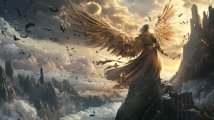 Représentation de Borée, le vent du Nord dans la mythologie grecque - AI generated