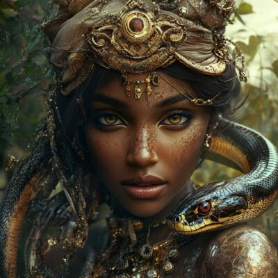Représentation de Wadjet (Ouadjet), la Déesse Cobra, Protectrice de l'Égypte antique - AI generated