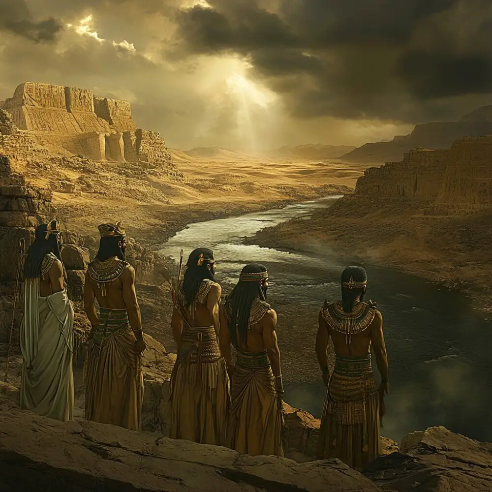 Le mythe de la création du monde selon Hermopolis - Mythologie Egyptienne - AI generated
