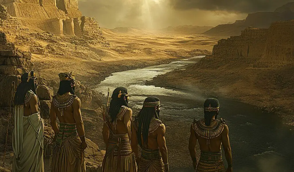 Le mythe de la création du monde selon Hermopolis - Mythologie Egyptienne - AI generated