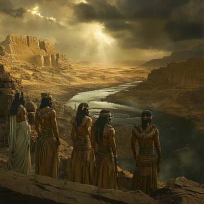 Le mythe de la création du monde selon Hermopolis - Mythologie Egyptienne - AI generated