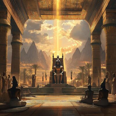 Le mythe de la création du monde selon Héliopolis - mythologie égyptienne - AI generated