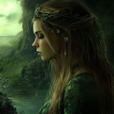 Représentation d'Arianrhod - mythologie celtique - AI generated