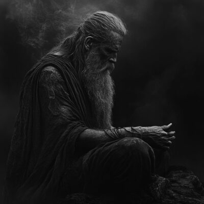 Représentation de Gofannon, le dieu celte forgeron : mythes et légendes​ - AI generated