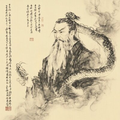 Représentation de la divinité chinoise Fuxi - AI generated