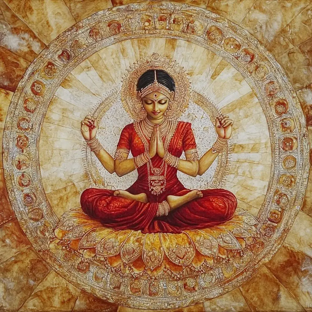 Représentation de la divinité hindoue Lakshmi - AI generated