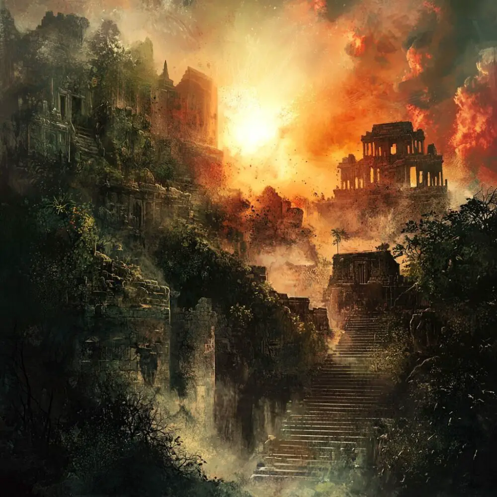 Représentation de la cité des Lestrygons dans la mythologie grecque - AI generated
