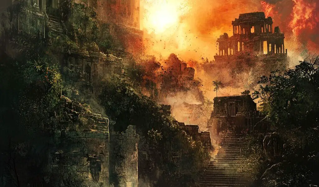 Représentation de la cité des Lestrygons dans la mythologie grecque - AI generated