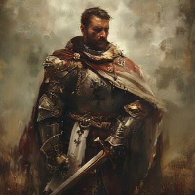 Représentation du héros celtique, le chevalier blanc - AI generated