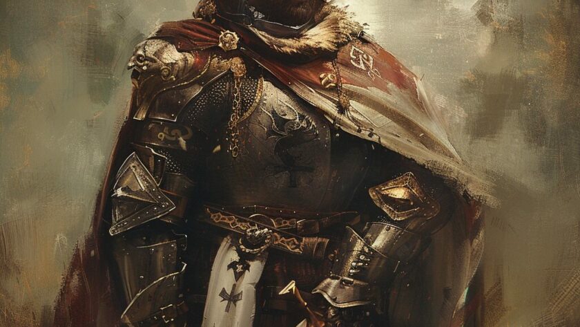Représentation du héros celtique, le chevalier blanc - AI generated