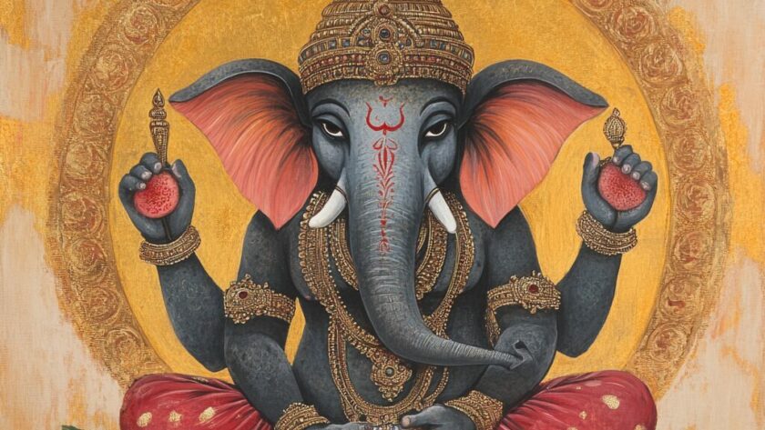 Représentation du dieu hindou Ganesha - AI generated