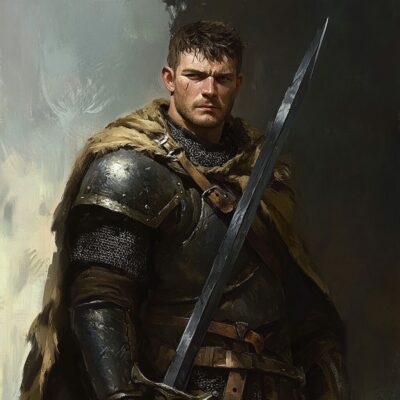 Représentation du héros celtique Lamorak - AI generated