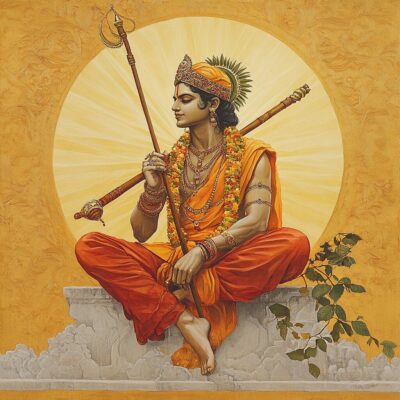 Représentation du dieu Hindou Kartikeya - AI generated